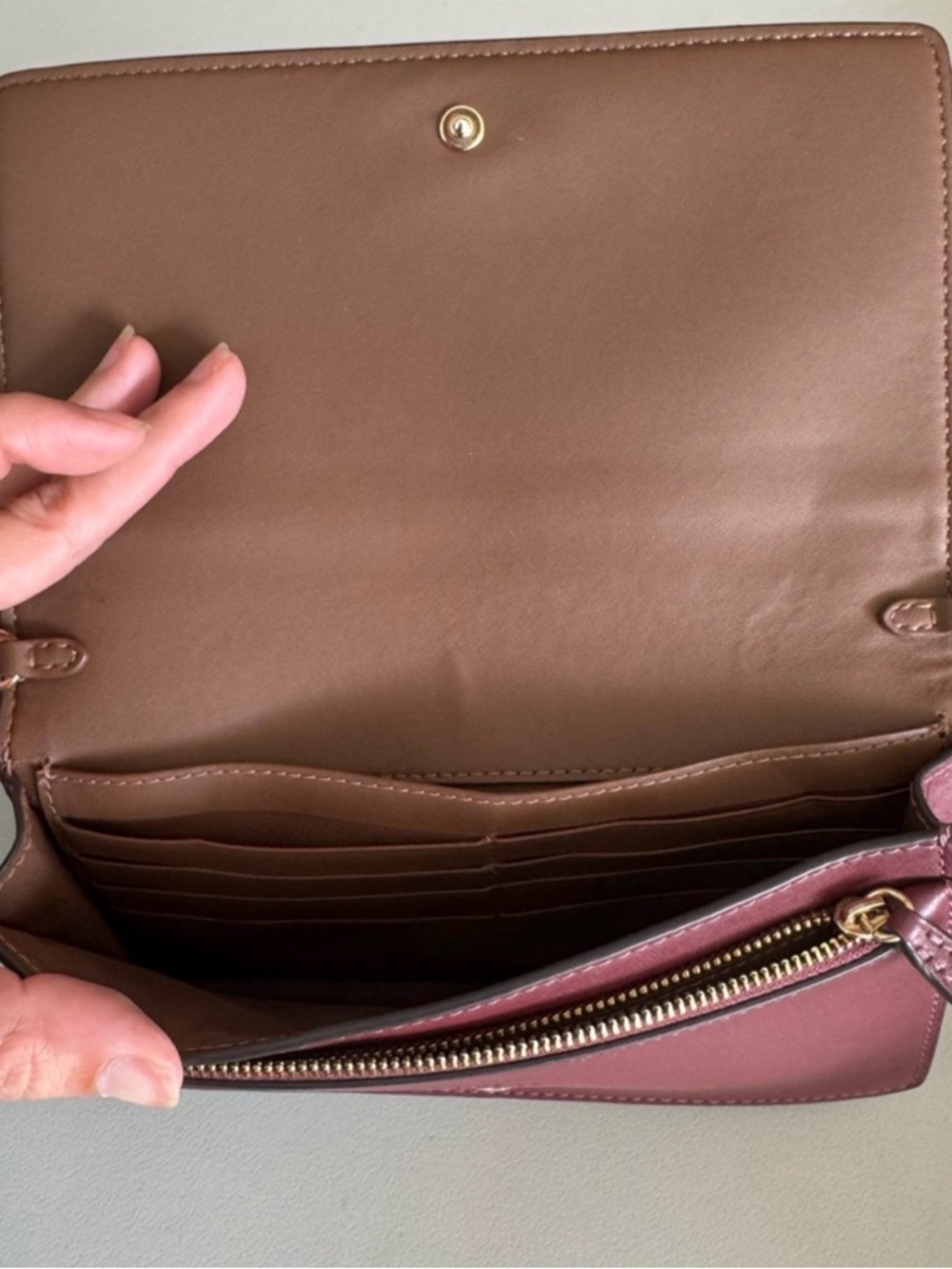 Coach Signature Floral Continental Wallet - Brown, Pink, Cream - Picture 4 of 7
